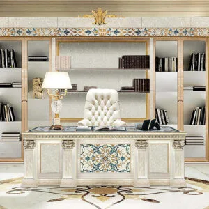 Elegant Traditional Wood Desks with Shell Inlay