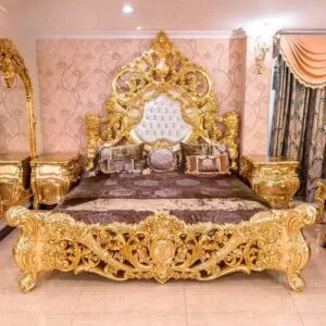 Stunning Queen Royal Beds with Gold Leaf Accents