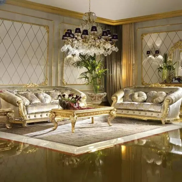 Customize Antique Sofa with Exquisite Gold Details - Image 2