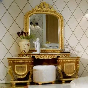 Stunning Vintage Gold Leaf Dresser for Timeless Elegance