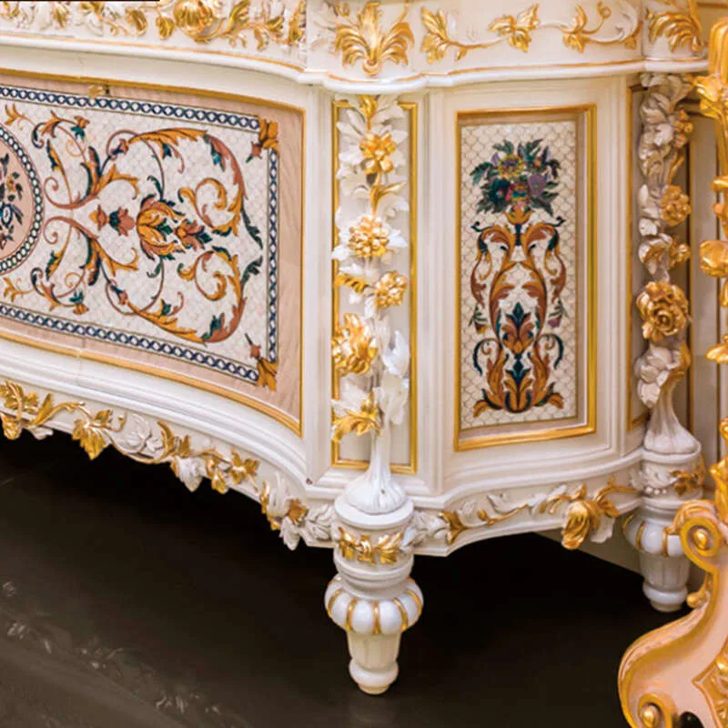 Handcrafted Wooden Carved Console Tables 7 white and gold console table 2