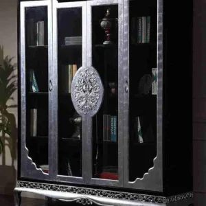 Home 74 Antique Bookcase with Glass Doors - Timeless Elegance