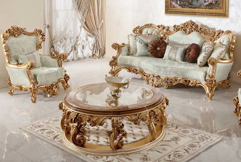 Cozy Fabric Classic Couch – Timeless Elegance & Comfort 5 Luxury custom gold leaf furniture sofa 4.jpg