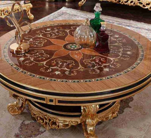Unique Vintage Round Side Tables - Handcrafted Elegance - Image 4