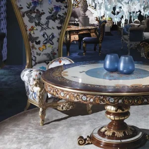 Luxury custom solid wood round dining table 1.jpg