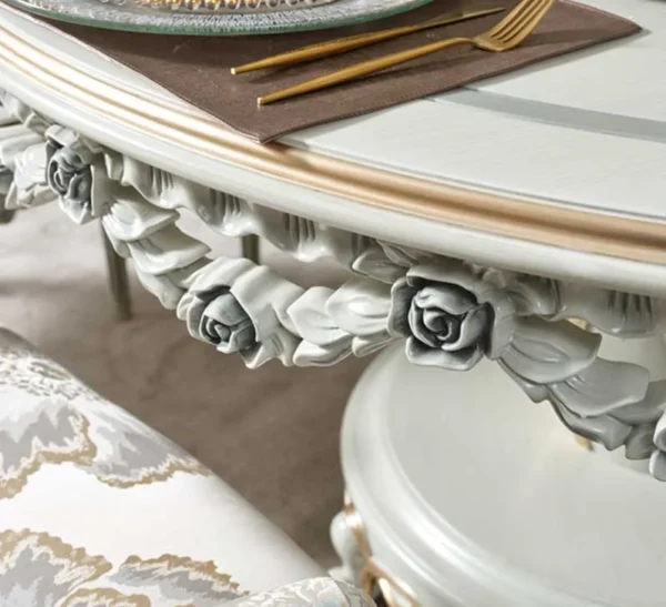 Traditional Wood Round Dining Table for 6 - Image 2