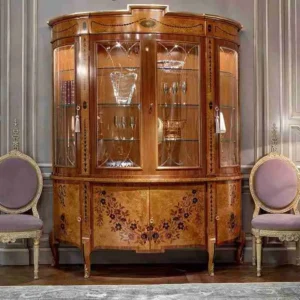 Glamorous Art Deco Display Cabinets - Hand-Carved Elegance