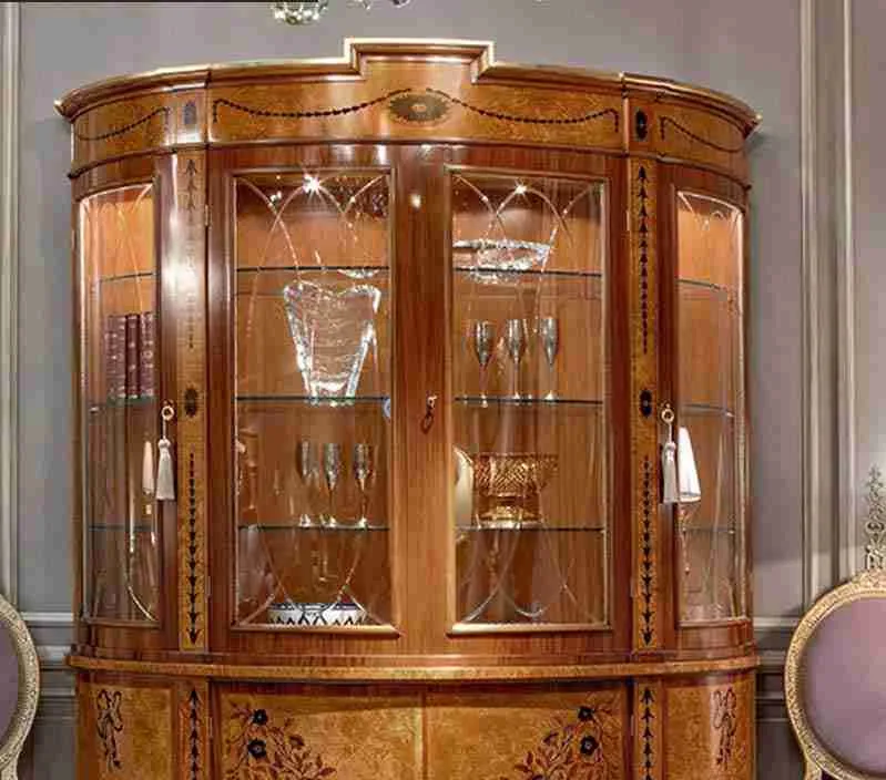 Glamorous Art Deco Display Cabinets - Hand-Carved Elegance 8 Luxury liquor display cabinet with glass door 2.jpg