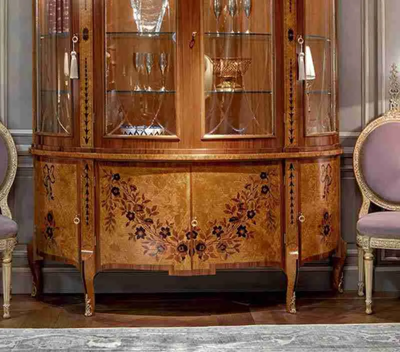 Glamorous Art Deco Display Cabinets - Hand-Carved Elegance 9 Luxury liquor display cabinet with glass door 3.jpg