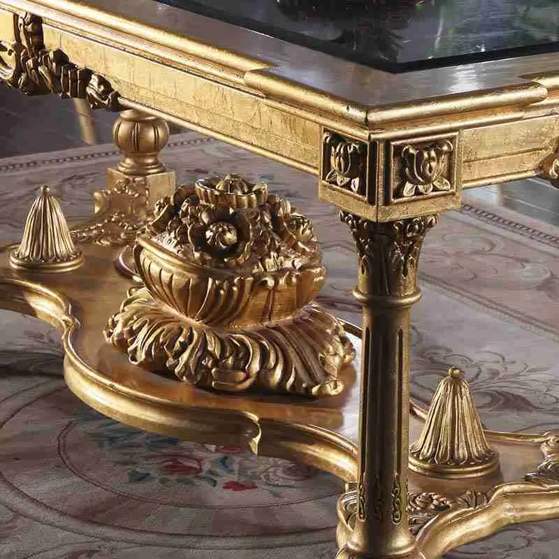 Elegant Large Dining Table for 8 | Classic Design 8 Luxury rectangle gold dining table set 10.jpg