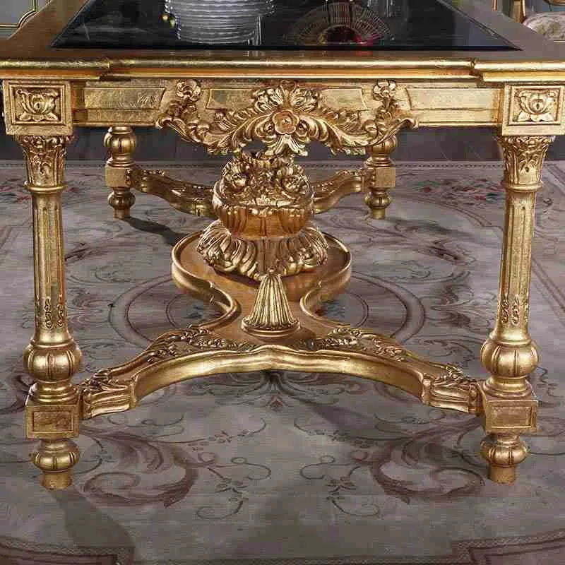 Elegant Large Dining Table for 8 | Classic Design 6 Luxury rectangle gold dining table set 6.jpg