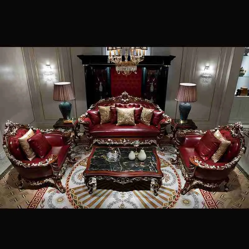 Customizable Vintage Leather Sofas - Style & Comfort 6 Luxury red leather couch furniture 3.jpg