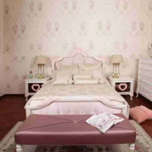 Home 6 Traditional Pink Twin Bed Frame