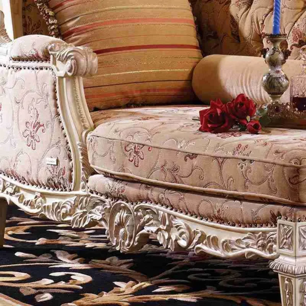 Elegant Indoor Chaise Lounge Chairs - Hand-Carved Hardwood - Image 3