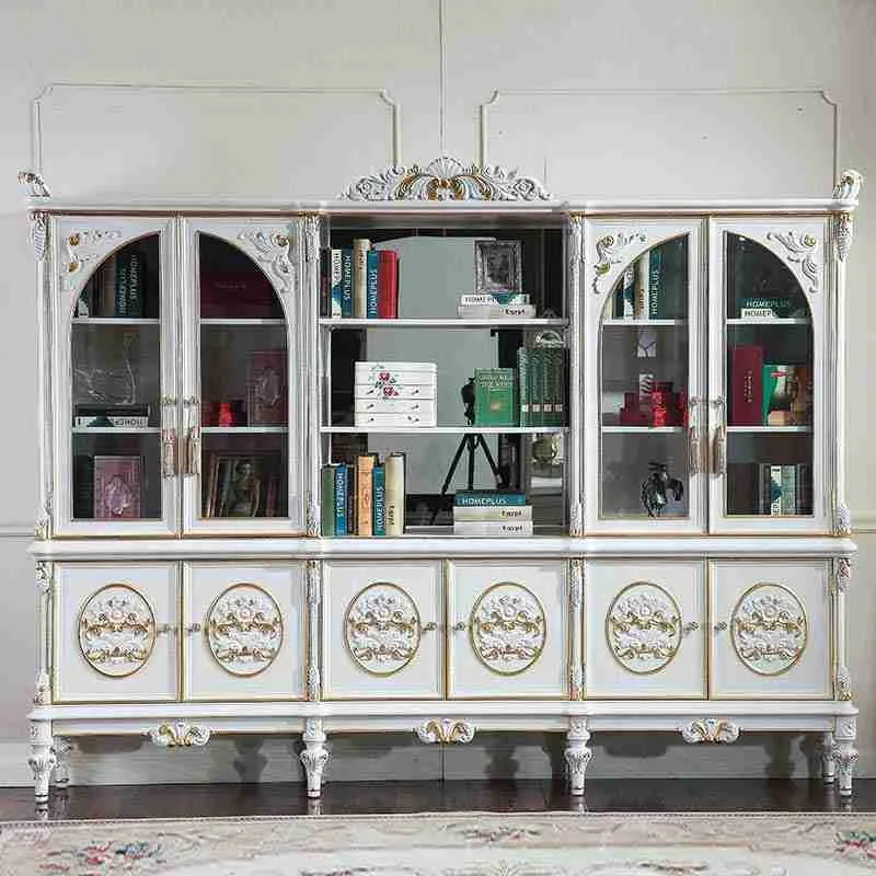 Hand-Carved and Hand-Painted White Desks 12 Luxury white book case 1 1.jpg