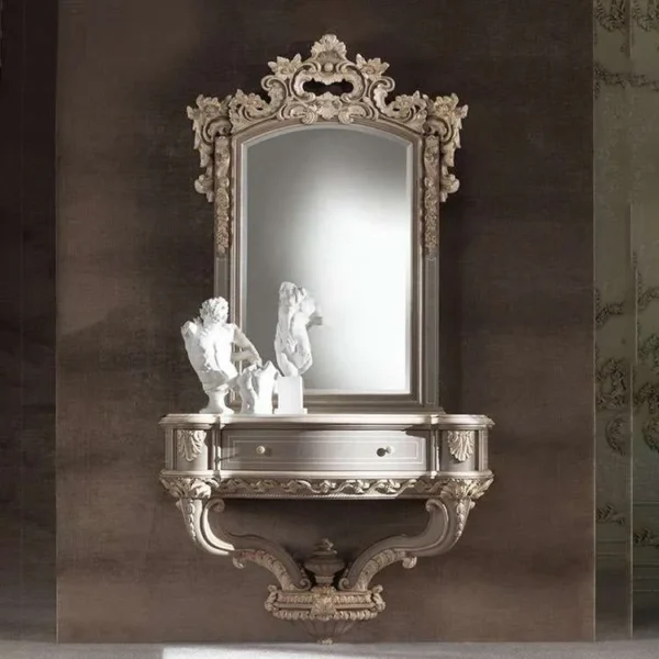 Hand-Carved Retro Dressing Table Mirrors - Image 4