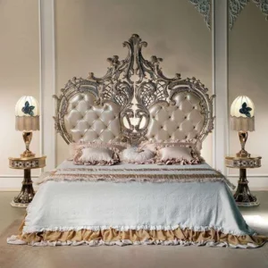 Luxurious Tall Backboard Beds - Hand-Carved Elegance