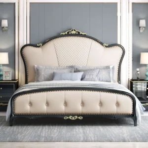 Chic Leather Upholstered Bed Frame - Shop Now!