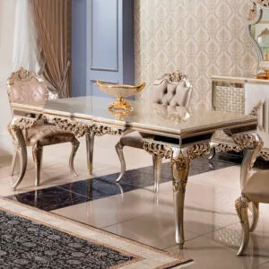 Custom Rustic Wooden Dining Table | Hand-Carved Beauty