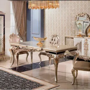 Custom Rustic Wooden Dining Table | Hand-Carved Beauty