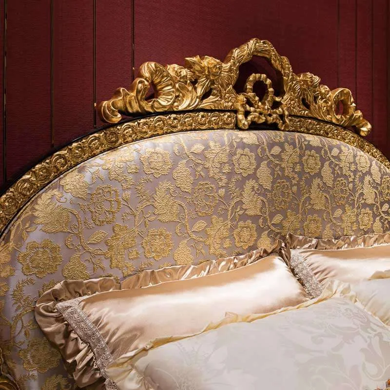 Luxurious Wooden Queen Bed Frame | Custom Handcrafted Elegance 6 Luxury custom carved wood bed with fabric headboard 3.jpg