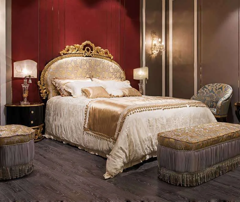Luxurious Wooden Queen Bed Frame | Custom Handcrafted Elegance 8 Luxury custom carved wood bed with fabric headboard 4.jpg