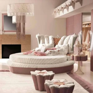 Home 50 Luxury Wooden Round Headboard – Hand-Carved & Customizable