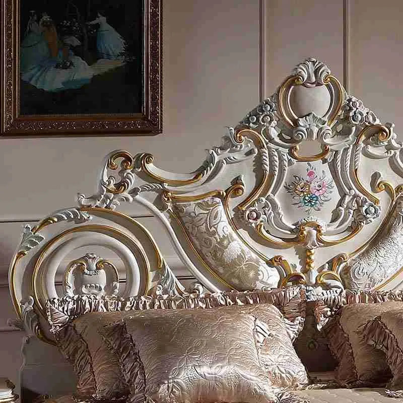 Vintage Rococo Bed Frame with Custom Hand-Carved Detailing 6 Luxury white french bed frame 3.jpg