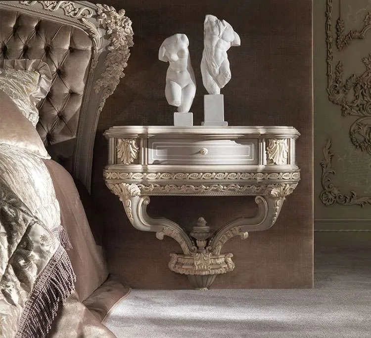 Custom Vintage Wooden King Bed Frame | Hand-Carved Elegance 8 grey fabric bed frame 3.jpg