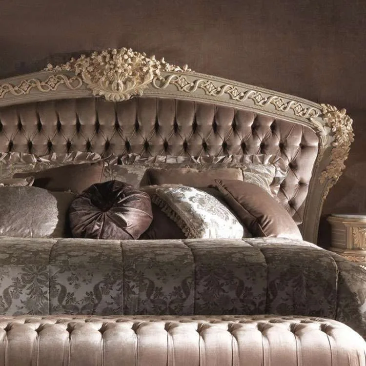 Custom Vintage Wooden King Bed Frame | Hand-Carved Elegance 7 grey fabric bed frame 5.jpg